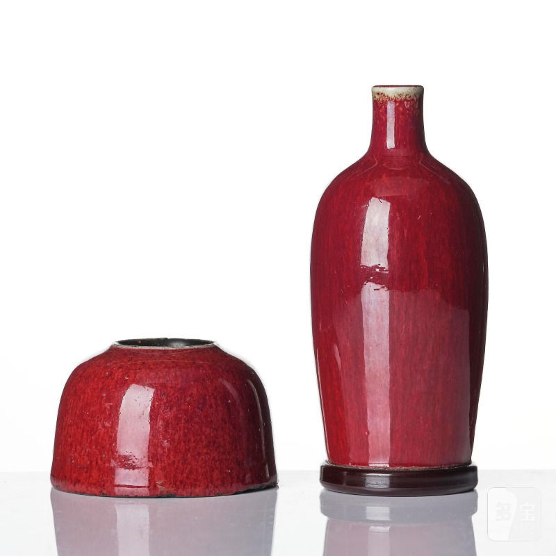 A flambé glazed vase and brush-washer, - 图3